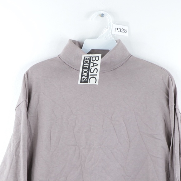 NOS Vintage 90s Streetwear Turtleneck Sweater Gray - Picture 2 of 7